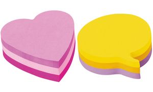 Post-it Haftnotiz-Wrfel, 70 x 70 mm, Herz-Form, 3-farbig