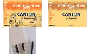 CANSON Millimeterpapier, DIN A4, 90 g/qm, Farbe: dunkelbraun