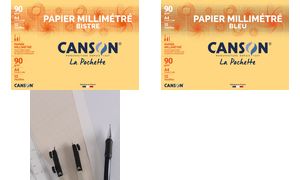 CANSON Millimeterpapier, DIN A4, 90 g/qm, Farbe: dunkelbraun