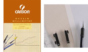 CANSON Millimeterpapier-Block, DIN A4, 90 g/qm