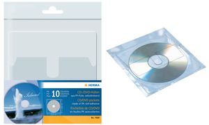 HERMA Selbstklebetasche fr 1 CD/DVD, aus PP, transparent