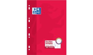 Oxford Feuilles simples perfores, A4, sys