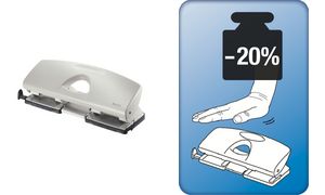 LEITZ Doppellocher, Stanzleistung: 16 Blatt, grau