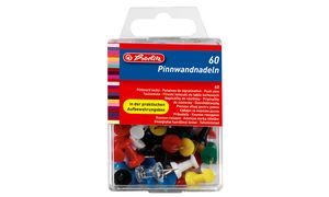 herlitz Pinnwand-Nadeln, farbig sortiert, Inhalt: 60 Stck