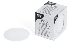 PAPSTAR Tassendeckchen rund, wei, Durchmesser: 8,5 cm