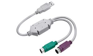 LogiLink USB 1.1 - 2 x PS/2 Adapterkabel, Lnge: 0,20 m