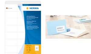 HERMA Adress-Etiketten, 67 x 38 mm, Ecken abgerundet, wei?