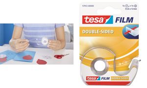 tesa Film, doppelseitig, 12 mm x 7,5 m + Einwegabroller