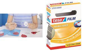 tesa Film, doppelseitig, transparent, 12 mm x 7,5 m