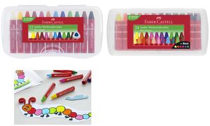 FABER-CASTELL Dreikant-Wachsmalkreide Jumbo, 12er Etui