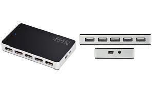 DIGITUS USB 2.0 Hub, 10-Port, schwarz