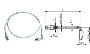 Patchkabel Kat.6A, abgewinkelt