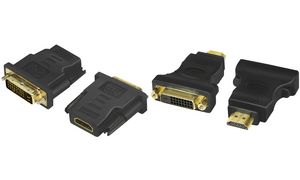 LogiLink HDMI Kupplung - DVI-D 24+1 Stecker Adapter, schwarz