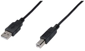 DIGITUS USB 2.0 Kabel, USB-A Stecker - USB-B Stecker, 5,0 m