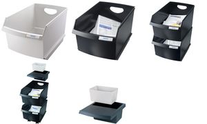 Papierkrbe, stapelbar, Kunststoff