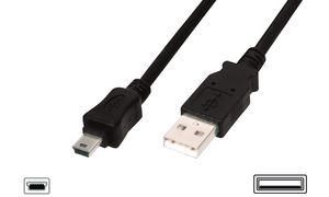 DIGITUS USB 2.0 Mini Kabel, USB-A - 5 Pol Mini USB-B, 1,8 m