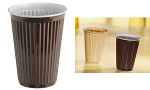 STARPAK Kunststoff-Thermobecher, 0,18 l, braun/wei, 100er