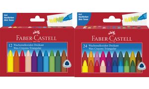 FABER-CASTELL Dreikant-Wachsmalkreide, 12er Kartonetui