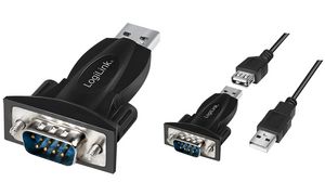 LogiLink USB 2.0 - RS232 Adapter, schwarz