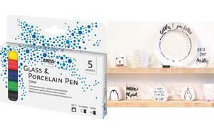 KREUL Glass & Porcelain Pen Clear, 5er-Set