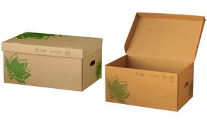 FAST NATURE LINE Archiv-Klappdeckelbox, braune Wellpappe