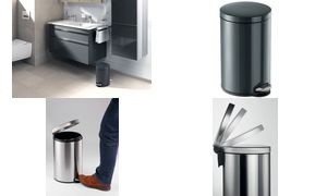 DURABLE Tret-Abfalleimer Metall, rund, 12 Liter, schwarz