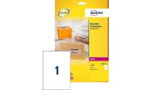 AVERY Etiquette d'expdition, transparent, 99,1 x 67,7 mm
