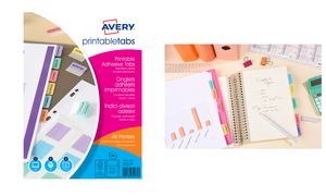 AVERY Onglets adhsifs personnalisables, A4, assorti