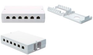 DIGITUS Aufputzbox fr Keystone Module, 6 x RJ45, reinwei