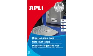 APLI Typenschild-Etiketten, rund, Durchmesser 40 mm, silber
