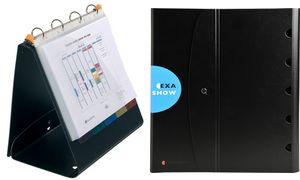 EXACOMPTA Tisch-Flipchart EXASHOW, A4 quer, PP, schwarz