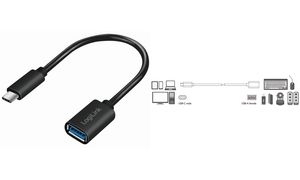 LogiLink USB 3.1 Adapterkabel, USB-C Stecker-USB-A Kupplung