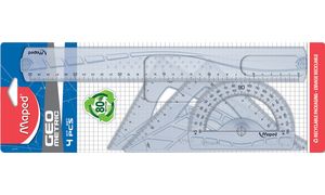 Maped Geometrie-Set, 4-teilig, transparent