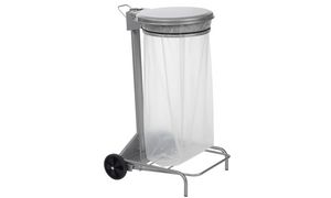 CEP Mllsackstnder ROSSIGNOL mit Deckel, 110 Liter, silber