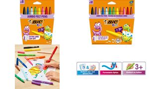 BIC KIDS Fasermaler Visacolor XL ecolutions, 12er Kartonetui