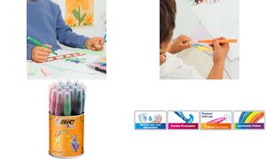 BIC KIDS Fasermaler Visaquarelle, 18er Runddose