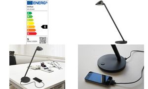 UNiLUX LED-Tischleuchte JACK, schwarz, mit USB-Anschluss