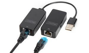 DIGITUS USB 2.0 Extender-Set, PoE geeignet, schwarz