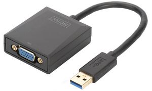 DIGITUS USB 3.0 - VGA Grafikadapter, USB auf VGA, schwarz