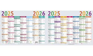 EXACOMPTA Calendrier Multicolore, 2025/2026, 295 x 220 mm
