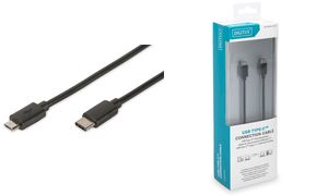 DIGITUS USB 2.0 Kabel, USB-C - Micro USB-B Stecker, 1,8 m