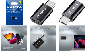 VARTA Charge & Sync Adapter - Micro USB auf USB 3.1 Typ C