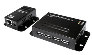 LogiLink USB 2.0 Extender Set, mit 4-Port USB Hub, PoE