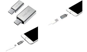 LogiLink USB-C Adapter-Set, 2-teilig, silber