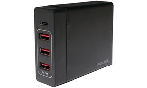 LogiLink USB-Tisch-Ladegert, 4-Port, 60 Watt, schwarz