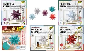 folia Faltbltter Bascetta-Stern, lila / bedruckt