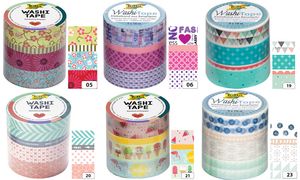 folia Deko-Klebeband Washi-Tape BLUMENREIGEN, 4er Set