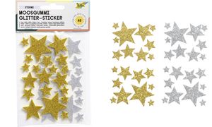 folia Moosgummi Glitter-Sticker 