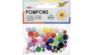 folia Mini-Pompons, 50 Stck, farbig sortiert