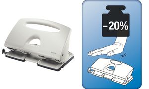 LEITZ Doppellocher, Stanzleistung: 40 Blatt, grau